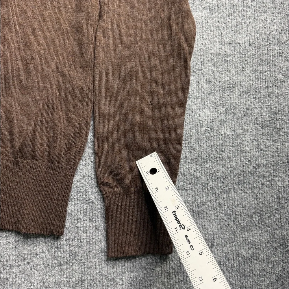 Banana Republic Sweater Mens Small Brown 100%‎ Extra Fine Merino Wool V-Neck